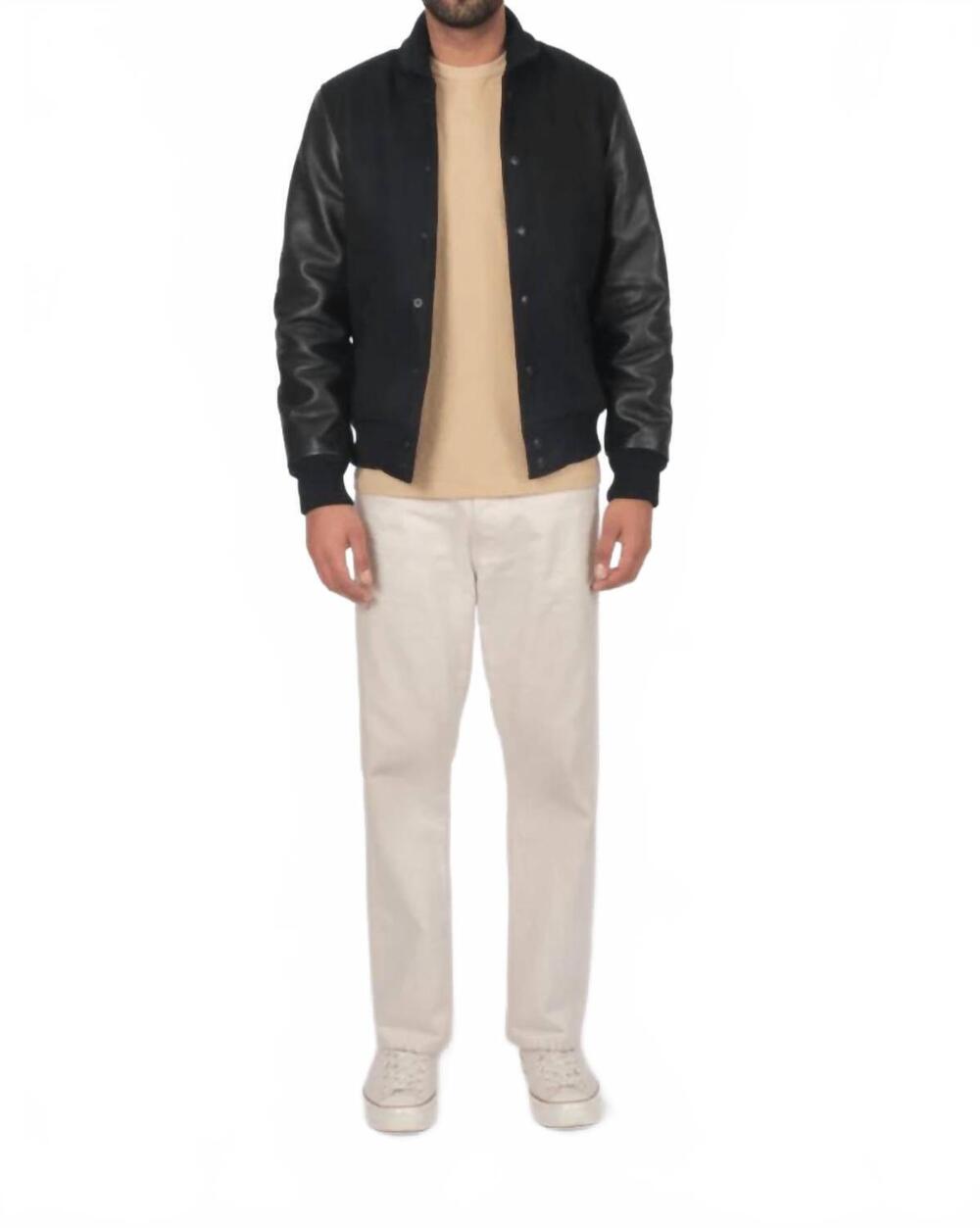 NEW DEHEN 1920 varsity quilted jacket in black